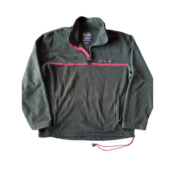 Vintage 90’s Abercrombie & Fitch Moss Green Baggy XL Fleece Pullover - Picture 1 of 7
